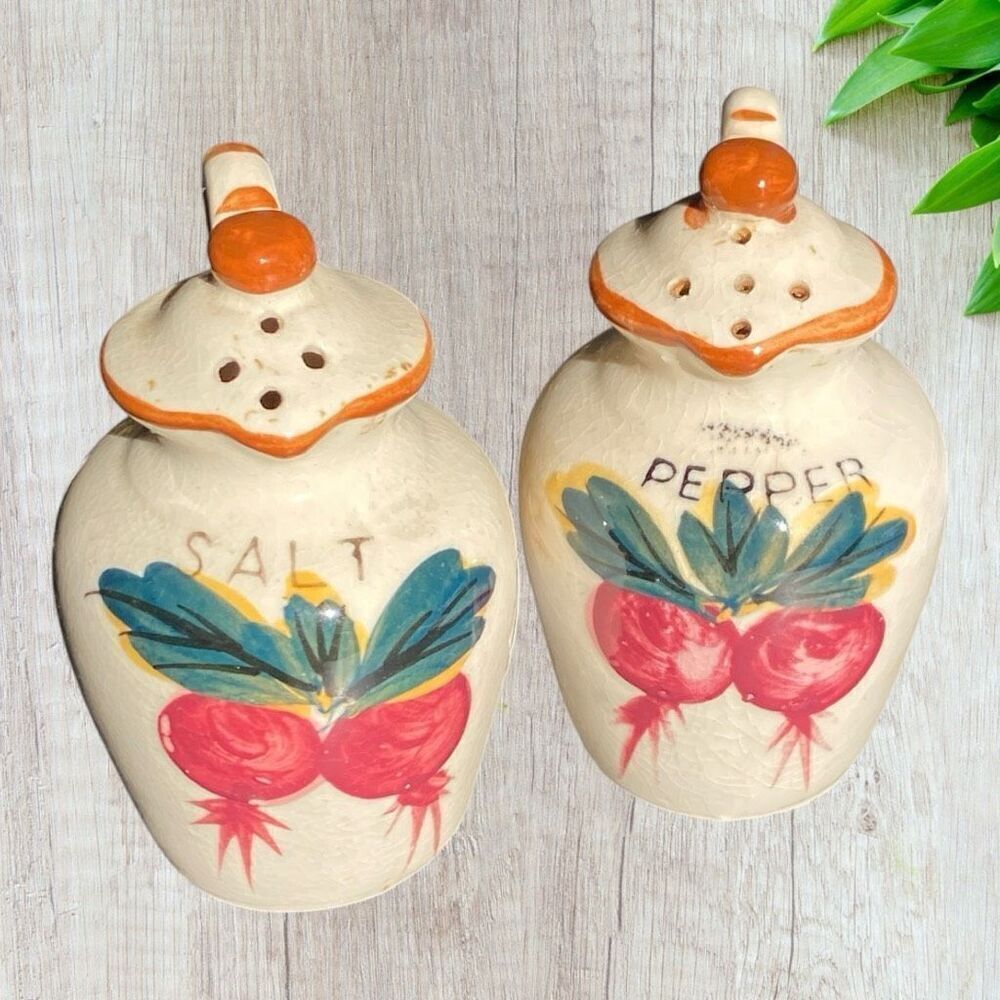 Vintage Radish Salt & Pepper Shakers